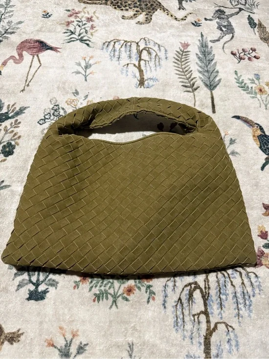 Woven Olive Green hobo Bag