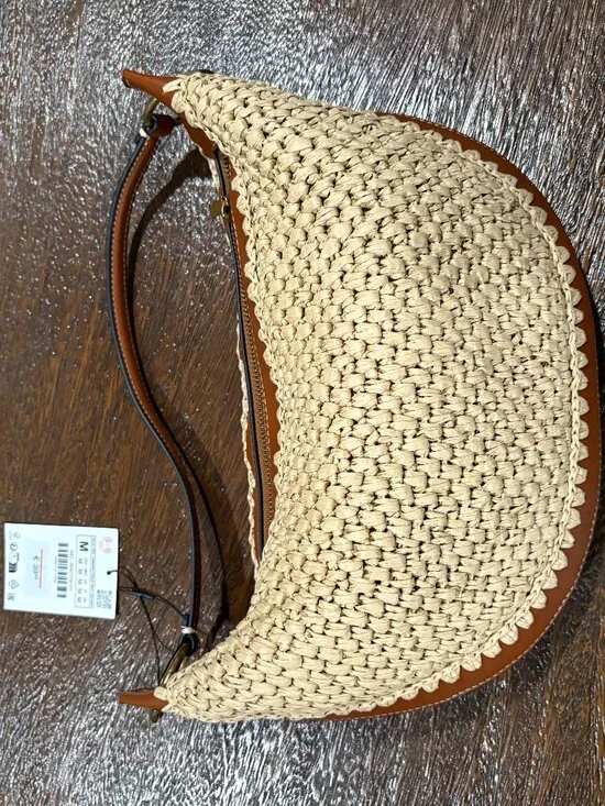 ZARA Multi-position Bucket Bag Rattan Brown NWT NEW