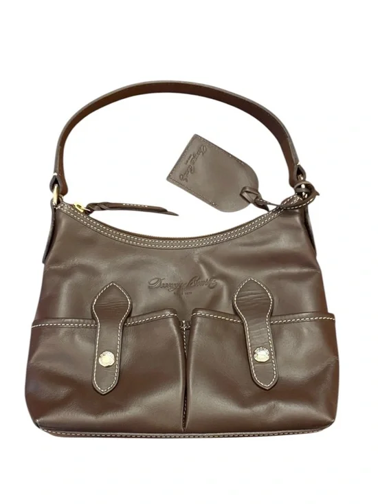 Dooney & Bourke Florentine Small Lucy Hobo Brown Vacchetta Leather Flat Strap