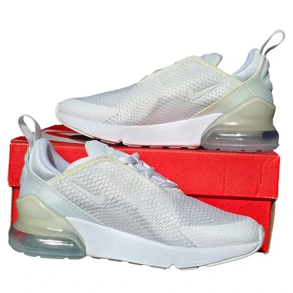 Nike‎ Air Max 270 White Sneakers Youth Size 2Y