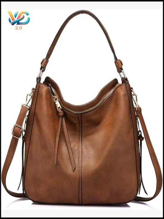 Faux Leather Hobo Crossbody Bag Large Shoulder Handbag Purse