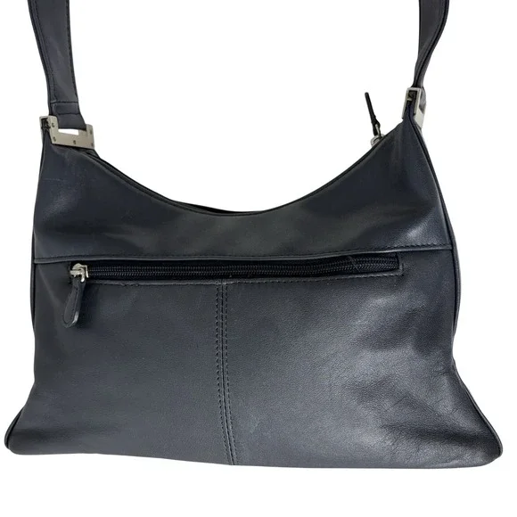 Aurielle Navy Blue Leather Hobo Bag‎ Shoulder Purse Minimalist Y2K Quiet Luxury