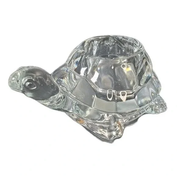 Vintage Indiana Glass Turtle Crystal Clear Votive Candle‎ Holder Transparent