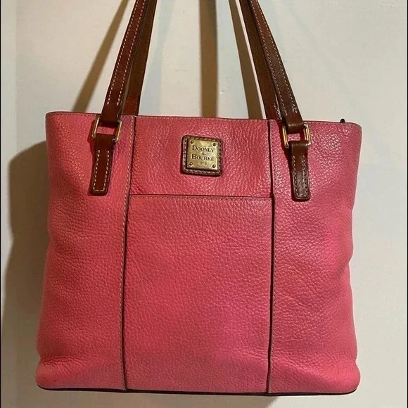 Dooney Bourke pink pebbled leather hobo handbag