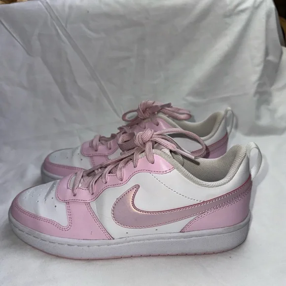 Nike Court Borough Low Recraft sneakers in white and pink foam 7Y