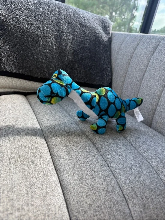 Blue Polka-Dot Plush Dinosaur Toy - Pet Reptile Plush