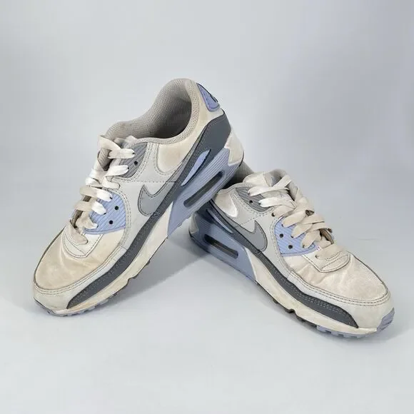 Nike Air Max Kids 6.5Y White Gray Blue Sneakers FB8570-100 Pre-Owned