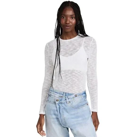 New Free People Aura Layering Top in White Size XS