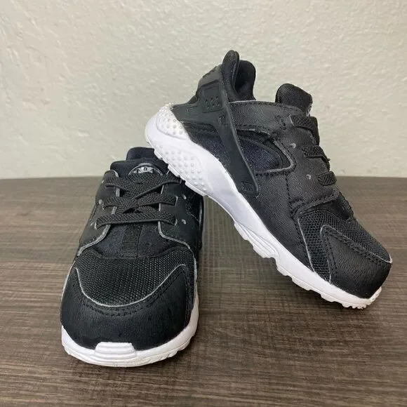 Toddler Nike Huaraches Run (TD) Black Sneakers, Size 7C #704950-011