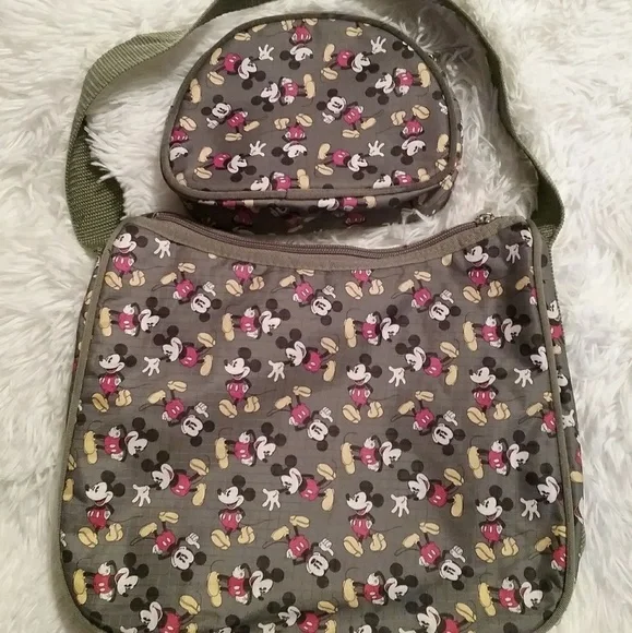 Mickey Mouse green small purse with makeup bag
