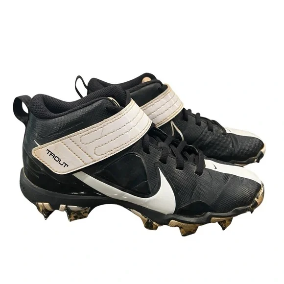 Nike Force Trout 7 Keystone Cleats Youth 3.5Y Black White Baseball CQ7642-005