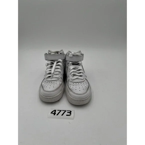 Nike Air Force 1 Mid LE Athletic Sneakers Youth Kids US 5Y White Leather Lace Up