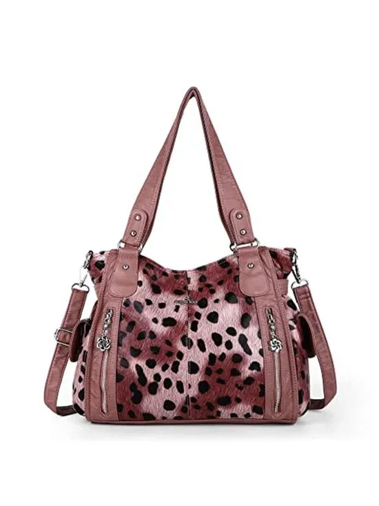 Womens Vegan Leather Crossbody Bag Shoulder Purse Multi Pocket Hobo Handbag