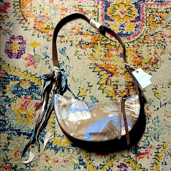 Lucky Brand - Genuine Leather Olive Multi Camo Crossbody NWT‎