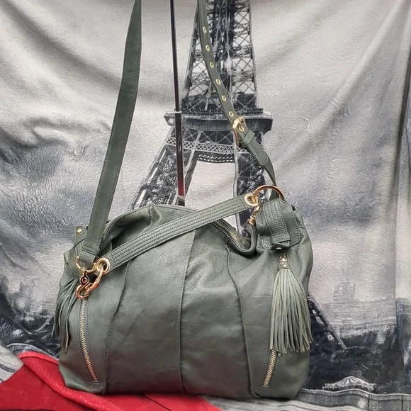 Junior Drake grey leather bag