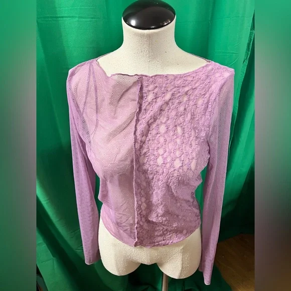 Self Esteem Purple Asymmetrical Fitted Blouse