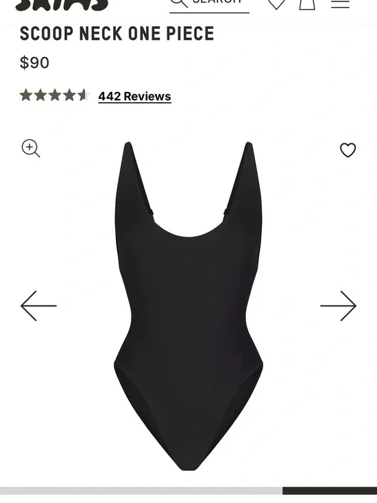 Skims scoop Neck One-Piece Swimsuit - Black as