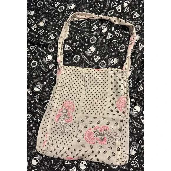 Free People Reusable Linen Festival Tote Bag,‎ Hobo Shopping Bag