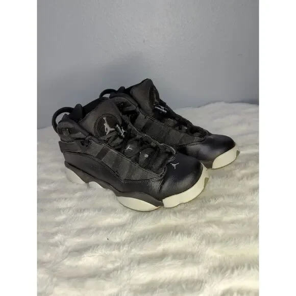 Nike Jordan Jr‎ 6 Rings Sneakers Black/Matte Silver-White 323419-021. Size 6.5Y