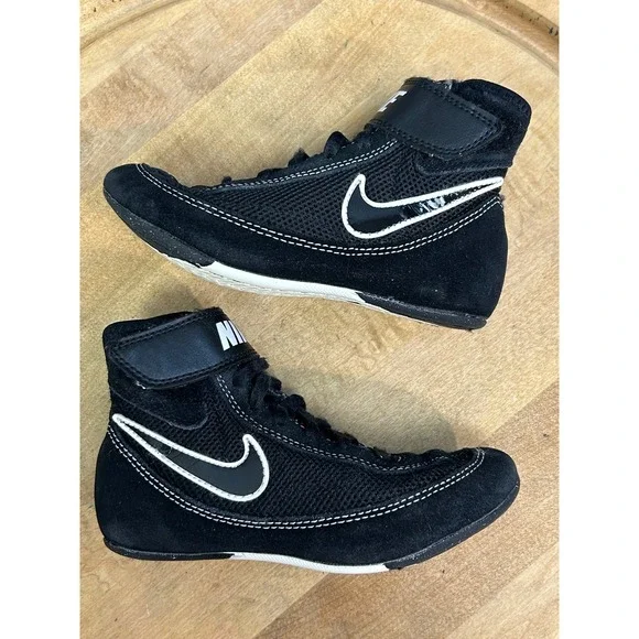 Nike Wrestling Shoes Kids 13C Black Speedsweep VII 366684-001 High Top Sneakers