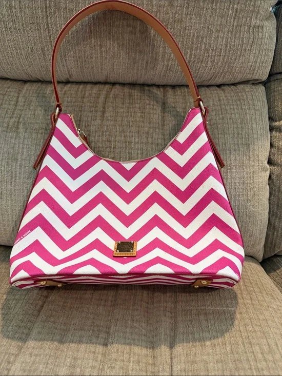 Dooney and Burke Chevron, hobo bag and pink and white zigzag