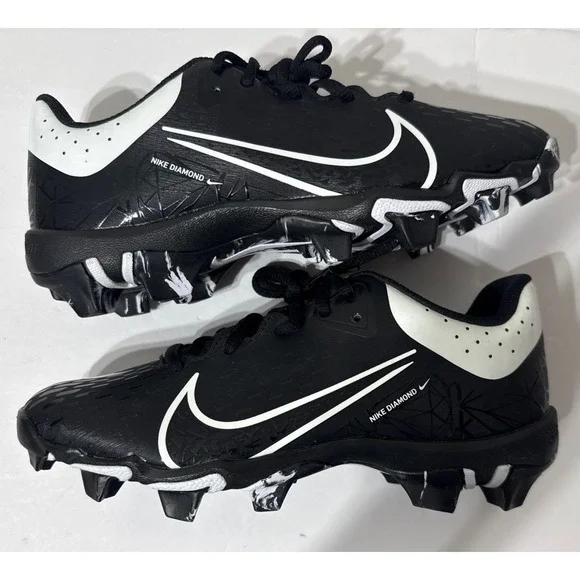 Nike Hyperdiamond 4 Keystone FastFlex  Softball Cleats Black White YOUTH 5Y