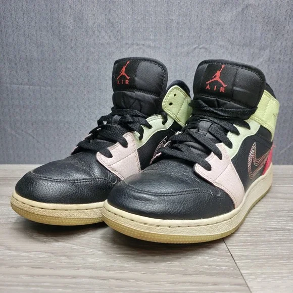 Nike Air Jordan 1 Mid SE Glow in‎ the Dark AV5174-076 US 7Y Hi-Top Shoes