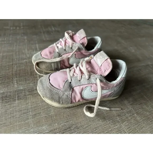 Vintage Nike Baby Toddlers Sneakers Pink White Shoes 6.5 Cortez 850507 80s
