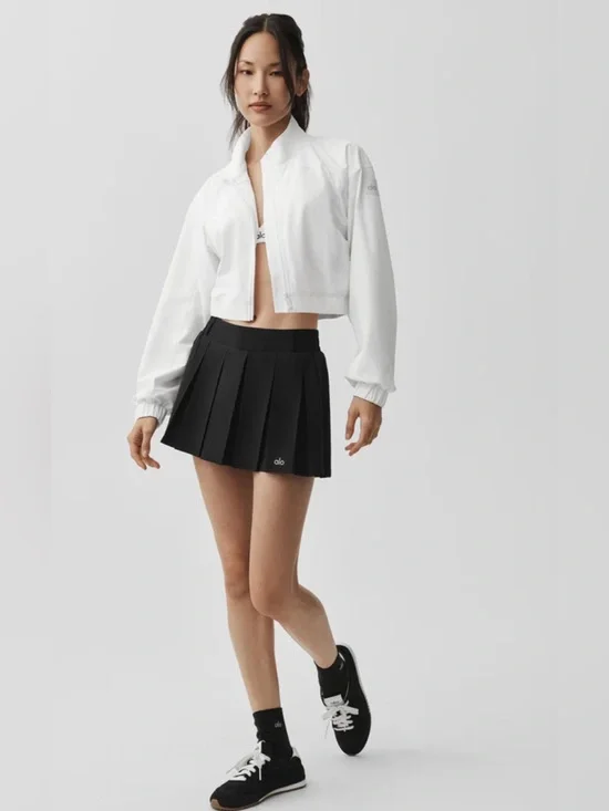 Alo Black Rally Tennis Skirt/ Size Medium