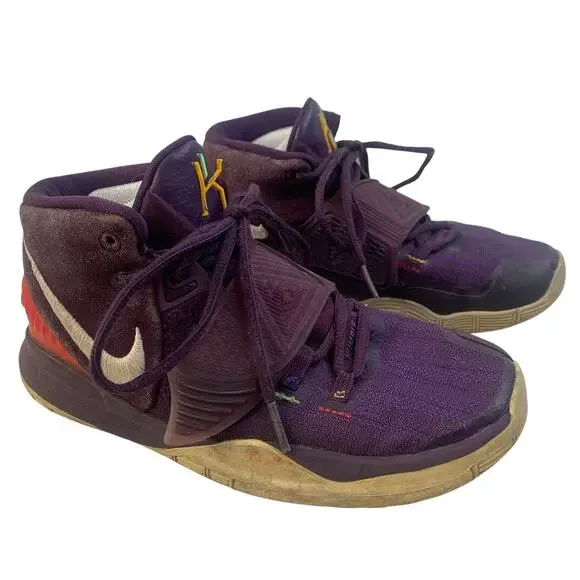 Nike Kyrie 6 Enlightenment Youth Sz 5.5 Purple Suede Basketball Sneakers Shoes