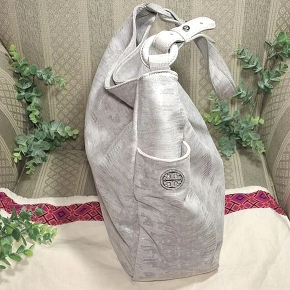 Tory Burch Vintage Lizard Leather Embossed Hobo Bag