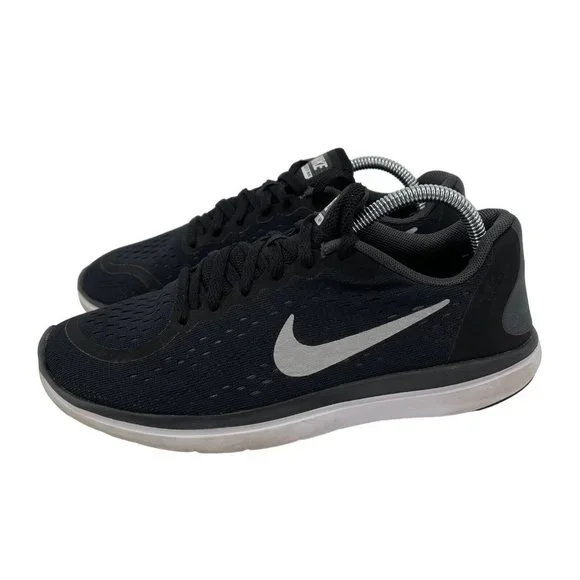 Nike Flex Black 904236-001 Junior‎ Trainers Size 5 Black White Sneakers Shoes