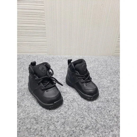 Nike Manoa LTR Toddler Sneaker Shoe 4C Black Leather Boots High Top Lace Up Wear