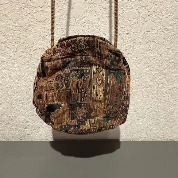 Vintage‎ Boho Tapestry Hobo Bag Purse Shoulder Handbag Ethnic Southwestern Brown