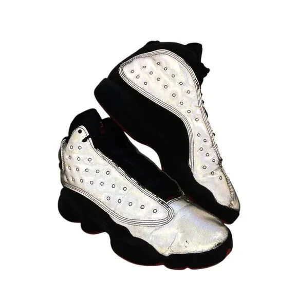 Nike Air Jordan 13 Retro Boy's Pre-owned Reflective Silver Sneakers - sz. 4 1/2Y