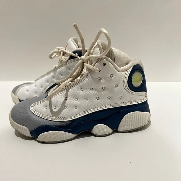 Nike Air Jordan 13 Retro Youth Size 1 French Blue Sneakers 1Y White DJ3005-164