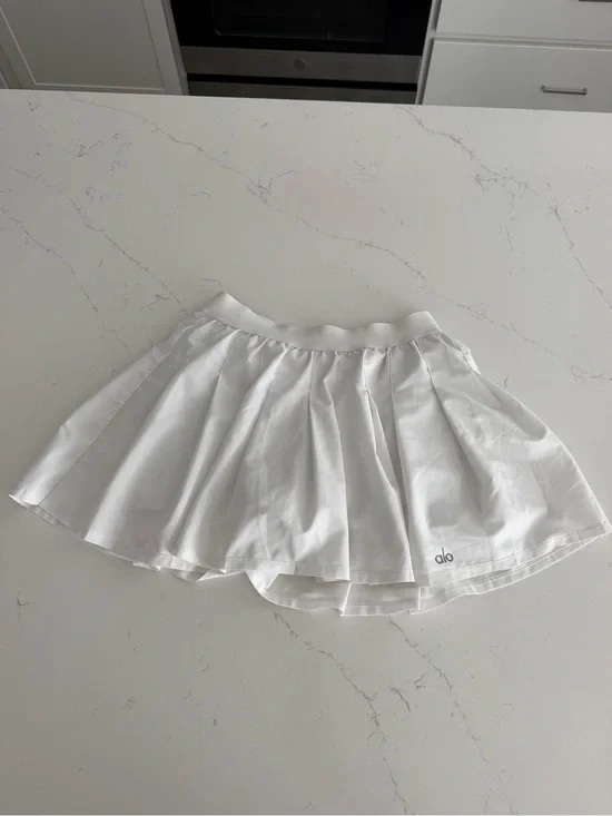 Alo White Pleated Tennis Skirt