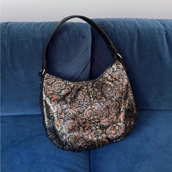 Patricia Nash Women's Leather Bello‎ Hobo Shoulder Bag Tri- Metallic