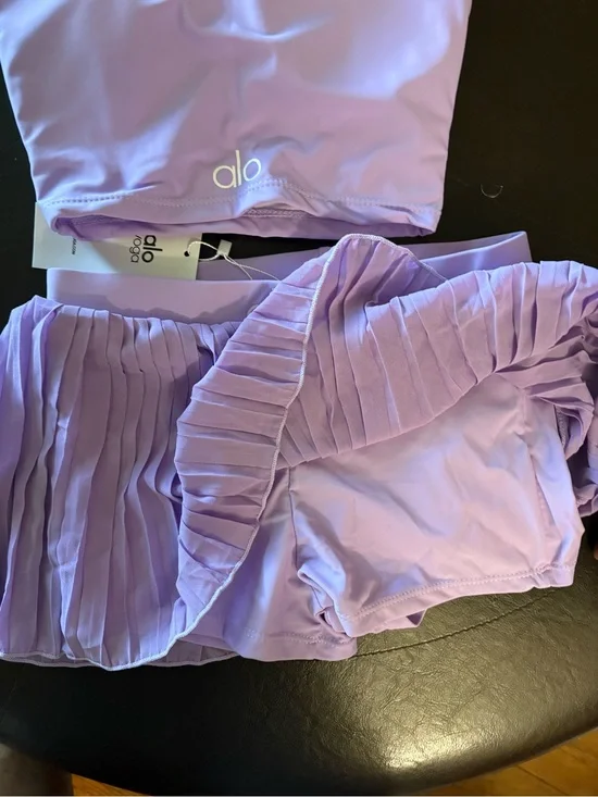 ALO Yoga Lavender Pleated Skirt