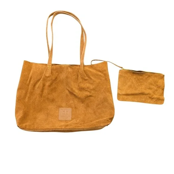 Haute Hippie Suede Hobo Brown Slouchy Boho Shoulder Bag With Pouch
