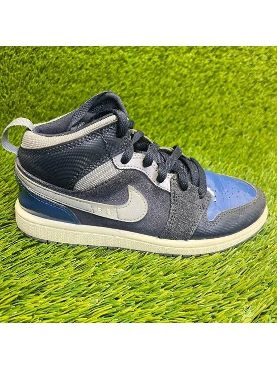 Nike Air Jordan 1 Mid SE Craft PS Boys Size 2Y Blue Basketball Shoes Sneakers