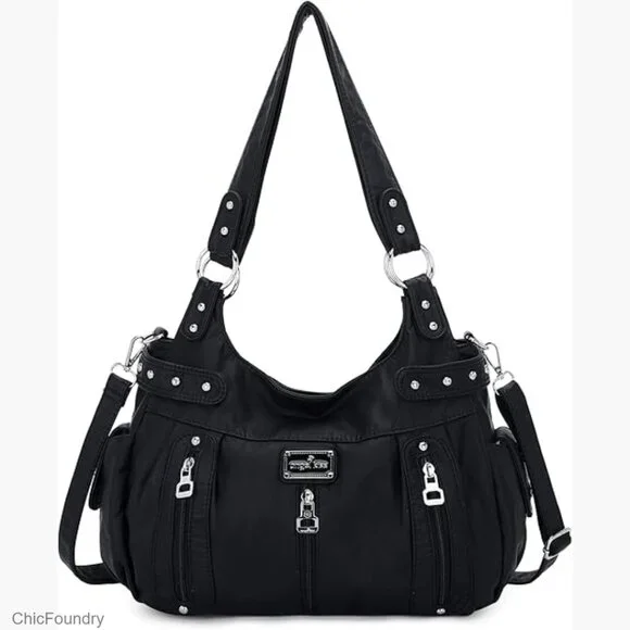 Large Faux Leather Crossbody Hobo Satchel Shoulder Bag Tote Purse