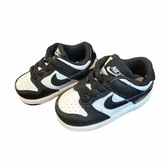 Nike Dunk Low Retro Panda Black White Sneakers Shoes Toddler Infant Size 5C 5