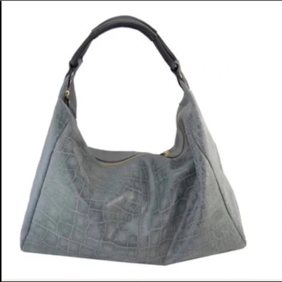 Lola Bernard Modena Croc Embossed Leather Hobo