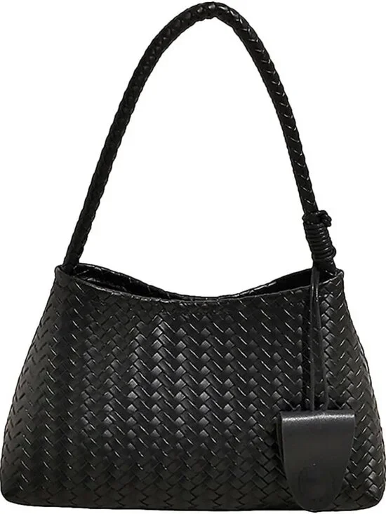 Trendy Woven Hobo Bag for Women | Faux Leather Shoulder Tote | Slouchy Purse for