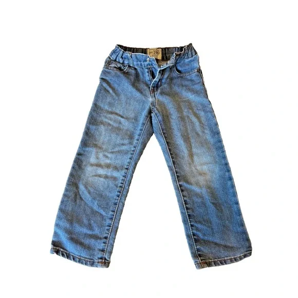 The Children's Place Boys Straight Leg Jeans Medium Wash Adjustable Waist Size 4
