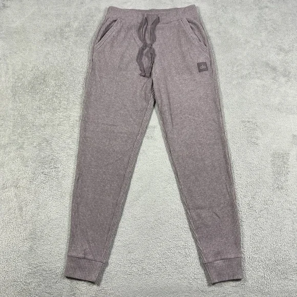 Alo Yoga Muse Sweatpants Jogger Womens Medium Ribbed Knit Dusk Purple