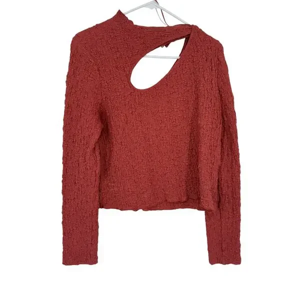 ASTR THE LABEL XL Womens Burnt Orange Long Sleeve Blouse Shirt Top