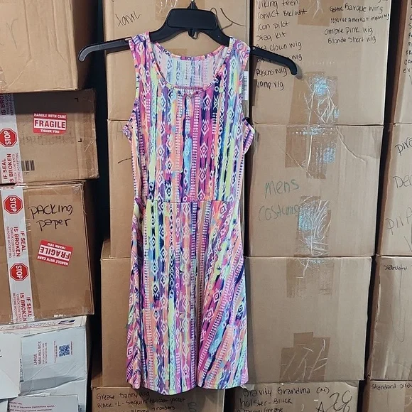 ☀️NWT! The Children's Place Sleeve Boho Multicolored Casual Dress Large