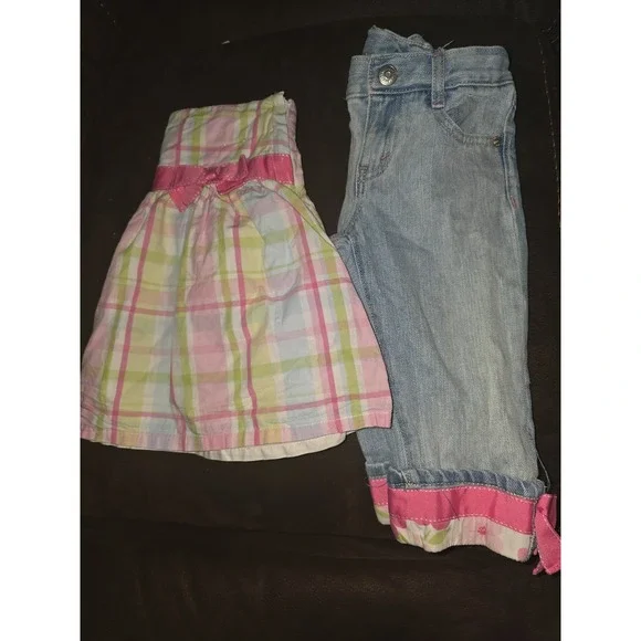 Gymboree fairy garden skirt and jeans capris size 4‎ floral Easter
